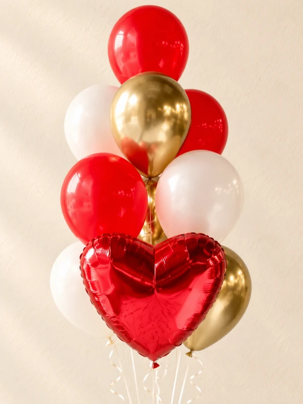 Сет шаров «Valentine» — «Сет шаров Valentine» — романтический набор Chillo из 10 воздушных шаров с фольгированным сердцем.